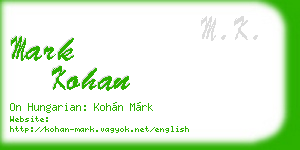 mark kohan business card