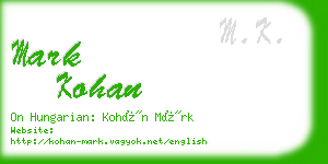 mark kohan business card